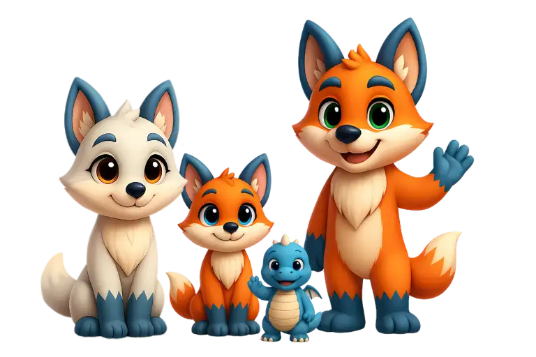 Main characters for the QuziiWorld Book Series